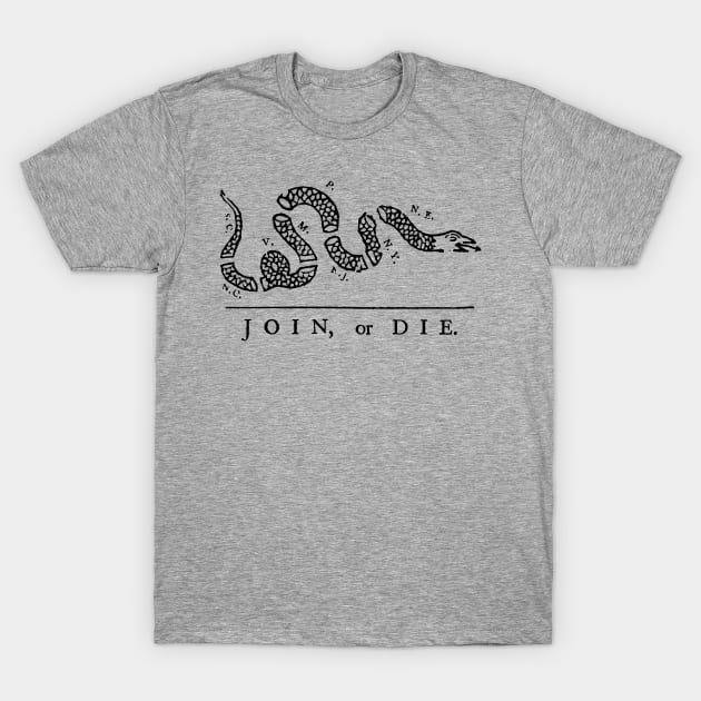 Vintage 1754 Join or Die Snake T-Shirt by hobrath